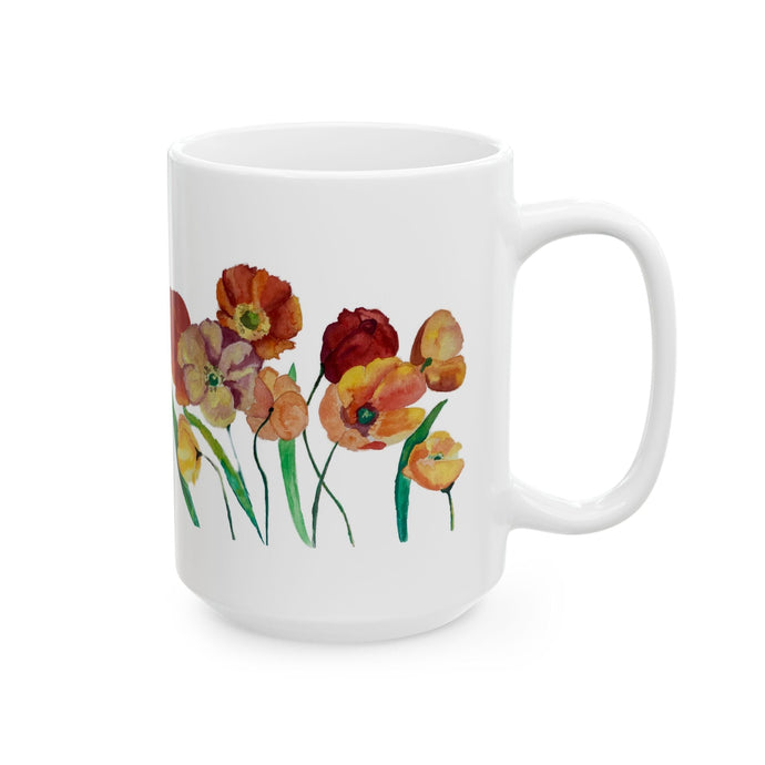 Poppies Ceramic Mug, (11oz, 15oz) 15oz 