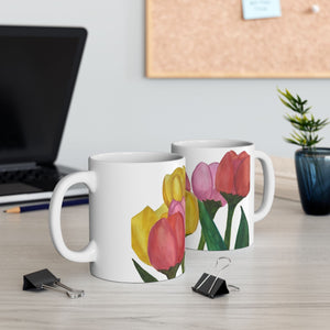 Spring Tulips Ceramic Mug, (11oz, 15oz) 
