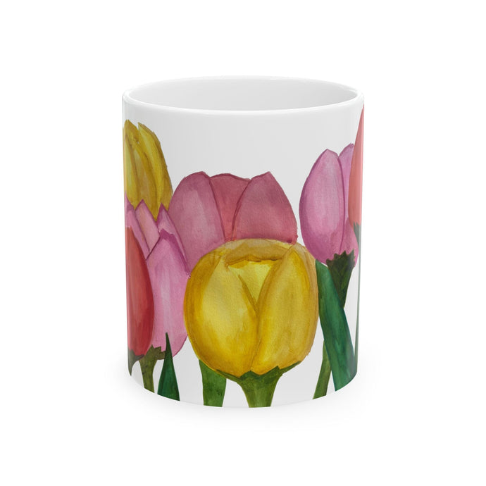 Spring Tulips Ceramic Mug, (11oz, 15oz) 11oz 