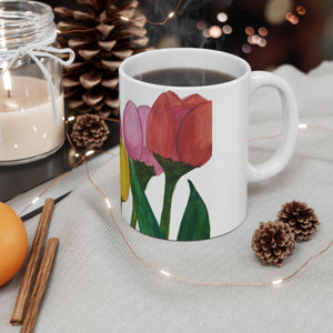 Spring Tulips Ceramic Mug, (11oz, 15oz) 