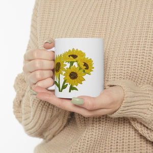 Sunflower Ceramic Mug, (11oz, 15oz) 