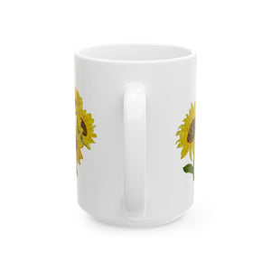 Sunflower Ceramic Mug, (11oz, 15oz) 15oz 