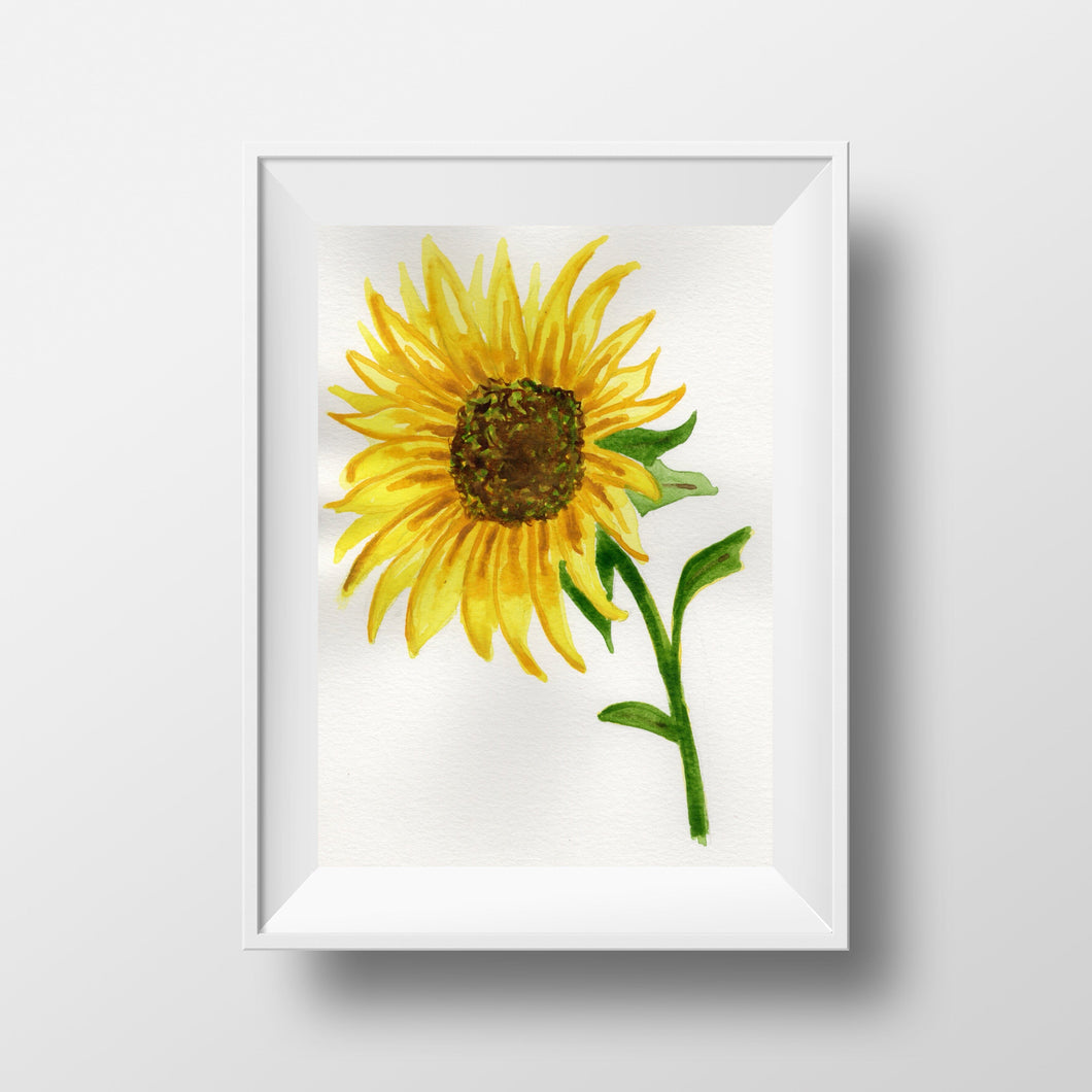 Sunflower Series #2 Watercolor Painting 