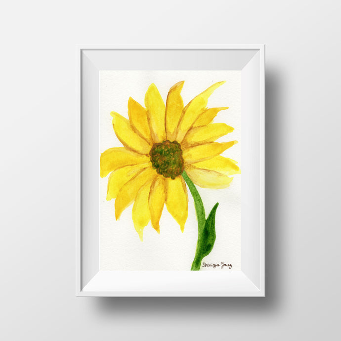 Sunflower Series #3 Watercolor Painting 