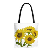 Load image into Gallery viewer, Sunflower Tote Bag 16&quot; × 16&#39;&#39; Black 
