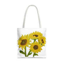 Load image into Gallery viewer, Sunflower Tote Bag 18&quot; × 18&#39;&#39; White 
