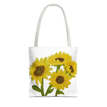 Load image into Gallery viewer, Sunflower Tote Bag 13&quot; × 13&#39;&#39; White 
