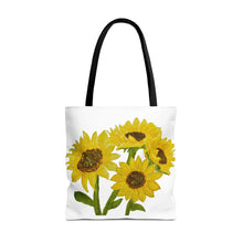 Load image into Gallery viewer, Sunflower Tote Bag 18&quot; × 18&#39;&#39; Black 
