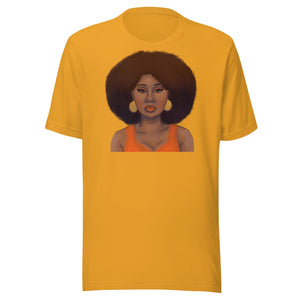 Tangerine Afro Unisex t-shirt Mustard XS 