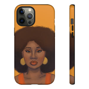 Tangerine- Afro Woman Phone Case for iPhone & Samsung Galaxy iPhone 12 Pro Max Glossy 