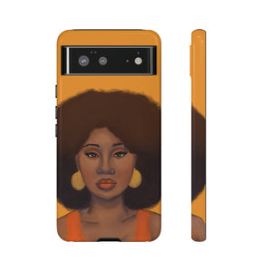 Tangerine- Afro Woman Phone Case for iPhone & Samsung Galaxy Google Pixel 6 Glossy 