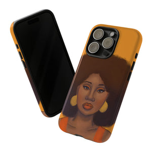 Tangerine- Afro Woman Phone Case for iPhone & Samsung Galaxy 