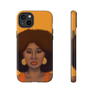 Tangerine- Afro Woman Phone Case for iPhone & Samsung Galaxy iPhone 14 Plus Glossy 