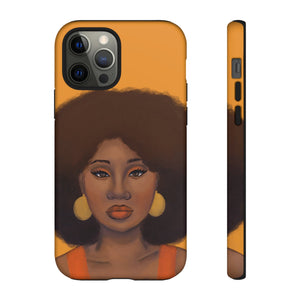 Tangerine- Afro Woman Phone Case for iPhone & Samsung Galaxy iPhone 12 Pro Matte 