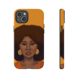 Tangerine- Afro Woman Phone Case for iPhone & Samsung Galaxy iPhone 15 Plus Glossy 