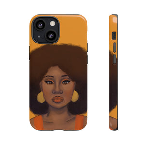 Tangerine- Afro Woman Phone Case for iPhone & Samsung Galaxy iPhone 13 Mini Glossy 