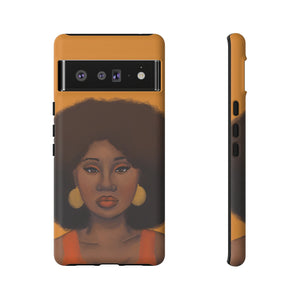 Tangerine- Afro Woman Phone Case for iPhone & Samsung Galaxy Google Pixel 6 Pro Matte 