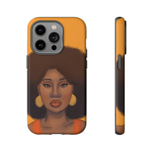 Tangerine- Afro Woman Phone Case for iPhone & Samsung Galaxy iPhone 14 Pro Matte 