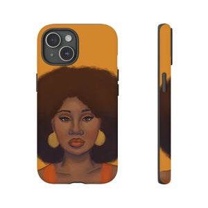 Tangerine- Afro Woman Phone Case for iPhone & Samsung Galaxy iPhone 15 Matte 