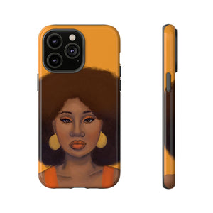 Tangerine- Afro Woman Phone Case for iPhone & Samsung Galaxy iPhone 14 Pro Max Glossy 