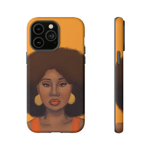 Tangerine- Afro Woman Phone Case for iPhone & Samsung Galaxy iPhone 14 Pro Max Matte 