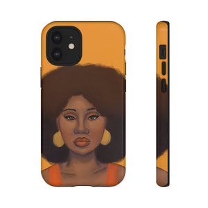 Tangerine- Afro Woman Phone Case for iPhone & Samsung Galaxy iPhone 12 Mini Glossy 