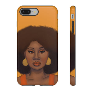 Tangerine- Afro Woman Phone Case for iPhone & Samsung Galaxy iPhone 8 Plus Glossy 