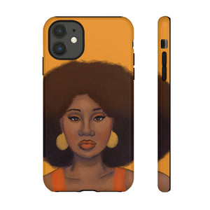 Tangerine- Afro Woman Phone Case for iPhone & Samsung Galaxy iPhone 11 Glossy 