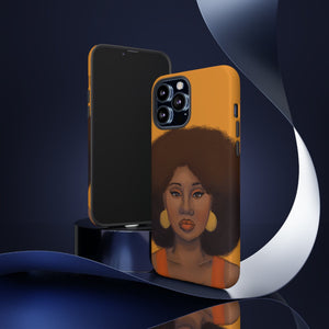 Tangerine- Afro Woman Phone Case for iPhone & Samsung Galaxy 
