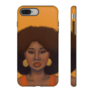 Tangerine- Afro Woman Phone Case for iPhone & Samsung Galaxy iPhone 8 Plus Matte 