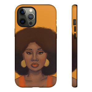 Tangerine- Afro Woman Phone Case for iPhone & Samsung Galaxy iPhone 12 Pro Max Matte 