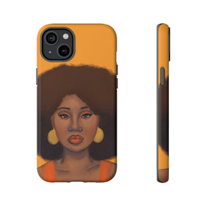 Tangerine- Afro Woman Phone Case for iPhone & Samsung Galaxy iPhone 14 Plus Matte 