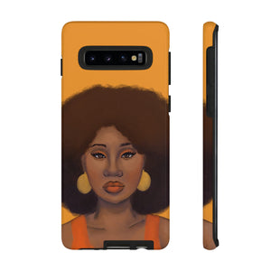 Tangerine- Afro Woman Phone Case for iPhone & Samsung Galaxy Samsung Galaxy S10 Glossy 