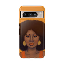 Load image into Gallery viewer, Tangerine Afro Woman Tough Android Phone Case Google Pixel 8 Pro Glossy 
