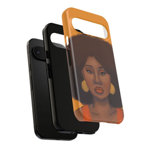 Tangerine Afro Woman Tough Android Phone Case 