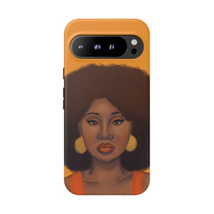 Tangerine Afro Woman Tough Android Phone Case Google Pixel 9 Pro XL Matte 