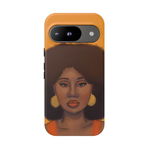 Tangerine Afro Woman Tough Android Phone Case Google Pixel 9 Matte 