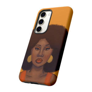 Tangerine Afro Woman Tough Android Phone Case 