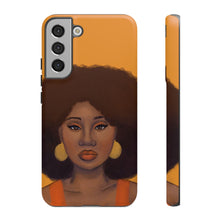 Load image into Gallery viewer, Tangerine Afro Woman Tough Android Phone Case Samsung Galaxy S22 Plus Matte 
