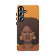 Load image into Gallery viewer, Tangerine Afro Woman Tough Android Phone Case Samsung Galaxy S25 Plus Matte 

