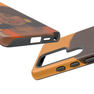 Tangerine Afro Woman Tough Android Phone Case 