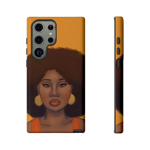 Tangerine Afro Woman Tough Android Phone Case Samsung Galaxy S23 Ultra Glossy 