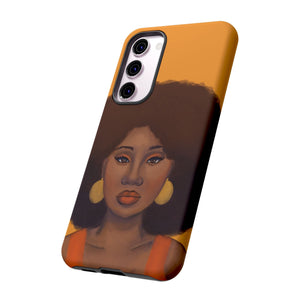 Tangerine Afro Woman Tough Android Phone Case 