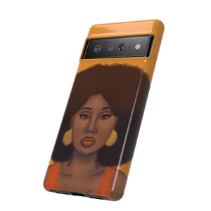 Tangerine Afro Woman Tough Android Phone Case 