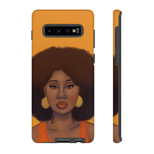 Tangerine Afro Woman Tough Android Phone Case Samsung Galaxy S10 Plus Matte 