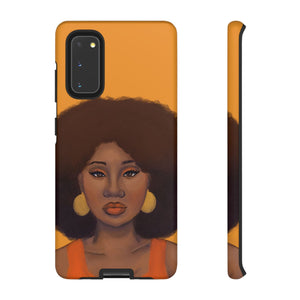 Tangerine Afro Woman Tough Android Phone Case Samsung Galaxy S20 Matte 