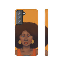 Load image into Gallery viewer, Tangerine Afro Woman Tough Android Phone Case Samsung Galaxy S21 FE Glossy 
