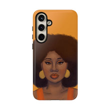 Load image into Gallery viewer, Tangerine Afro Woman Tough Android Phone Case Samsung Galaxy S24 Plus Glossy 
