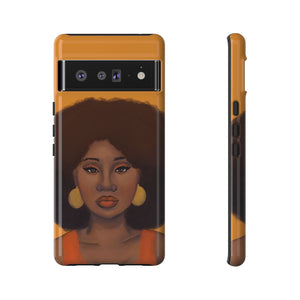 Tangerine Afro Woman Tough Android Phone Case Google Pixel 6 Pro Glossy 