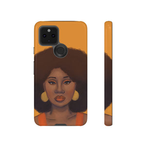 Tangerine Afro Woman Tough Android Phone Case 